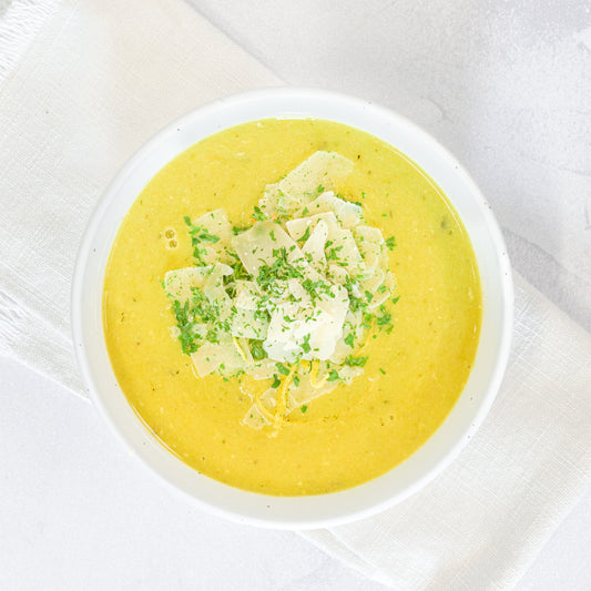 Lemon Asparagus Soup with Parmesan