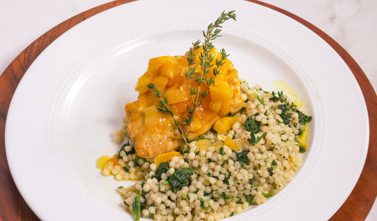 Apricot Glazed Chicken with Couscous