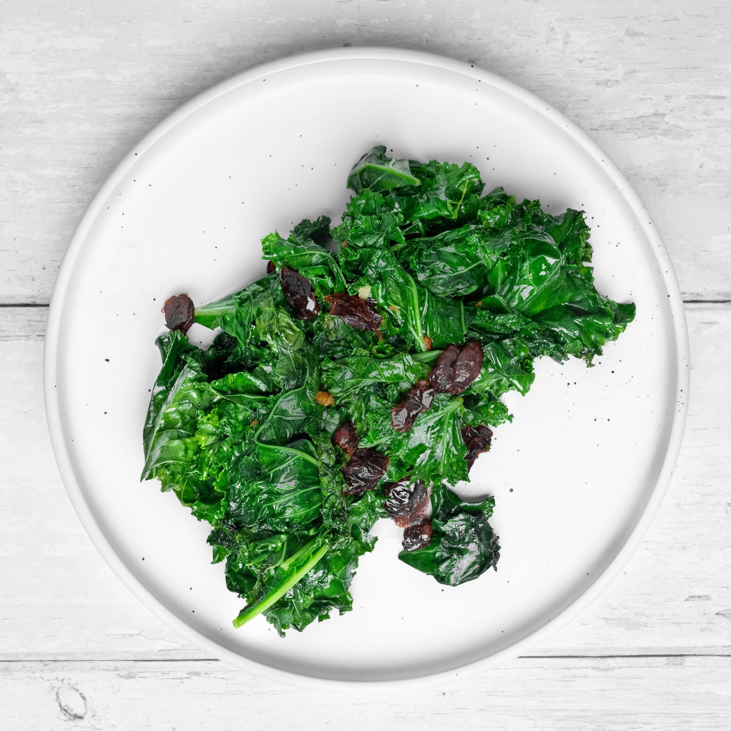 Sautéed Kale with Garlic and Dried Cranberries